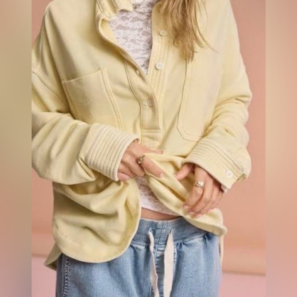 Aerie Popover Polo Sweatshirt - Yellow